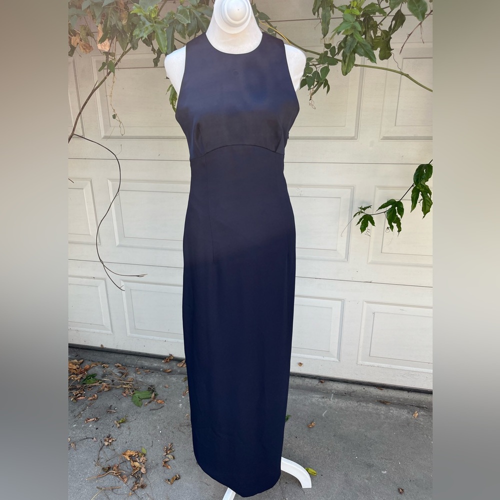 Women's VTG Lizclaiborne night dress navy blue maxi 4